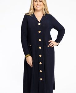 Yoek Jurk met knopen Lapel | Blauw | Maat 58/60