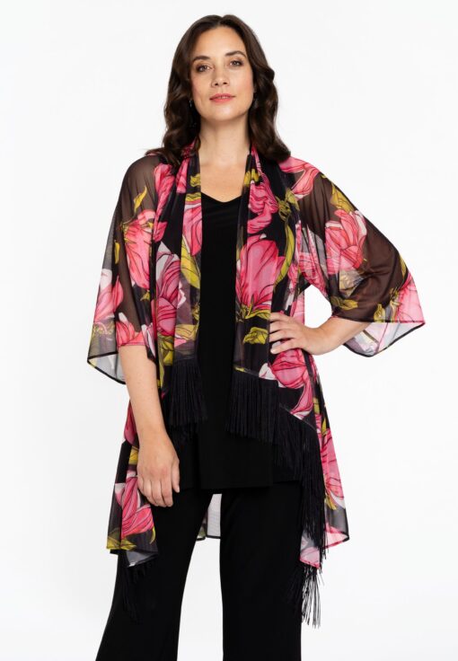 Yoek Vest met franjes | Roze | Maat 58/60