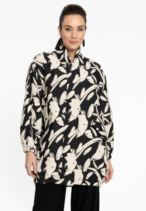 Yoek Bomber lang GISELE | Zwart | Maat 58/60