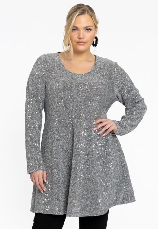 Yoek Tuniek wide bottom PAILLET | Zilver | Maat 46/48