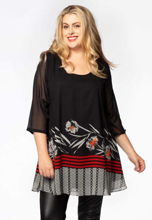 Yoek Tuniek wide bottom MENORCA | Zwart | Maat 58/60
