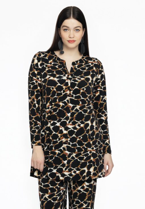 Yoek Tuniek met plooien WILD | Zwart | Maat 54/56