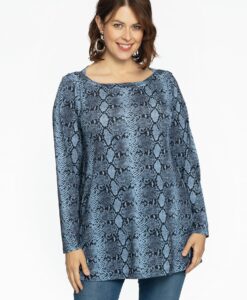 Yoek Tuniek flare met boothals | Blauw | Maat 54/56