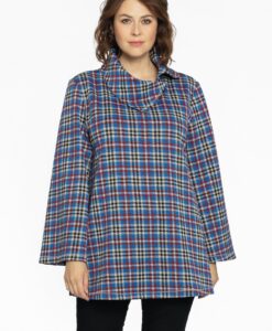 Yoek Tuniek a-symmetrische kraag HIGHLANDS | Indigo | Maat 54/56