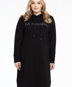 Yoek Jurk met capuchon LA BOHÈME | Zwart | Maat 54/56