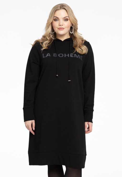 Yoek Jurk met capuchon LA BOHÈME | Zwart | Maat 54/56