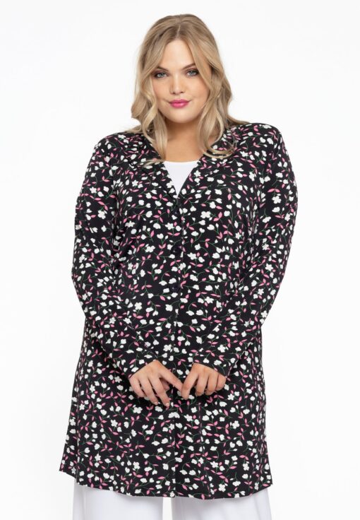 Yoek Blazer lang BELLIS | Zwart | Maat 54/56