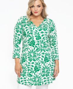 Yoek Tuniek met plooien MYKONOS | Groen | Maat 58/60