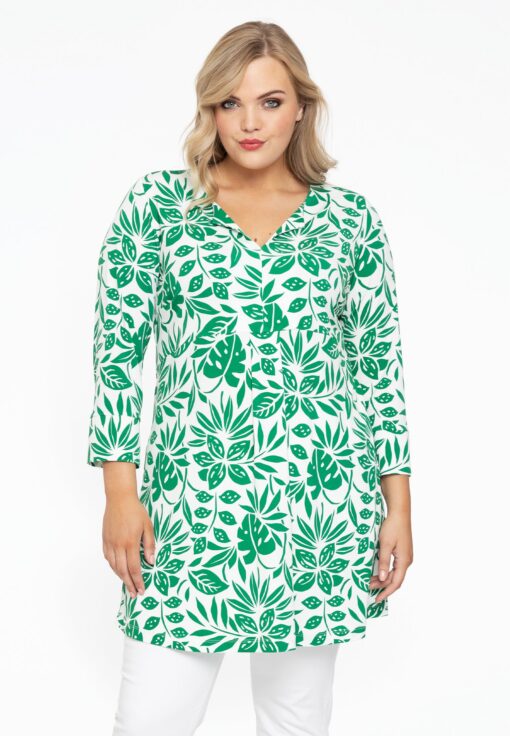 Yoek Tuniek met plooien MYKONOS | Groen | Maat 58/60