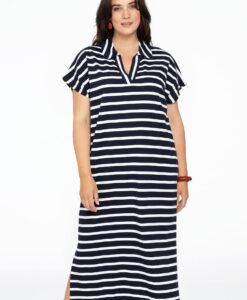 Yoek Jurk met kraag | Blauw | Maat 54/56