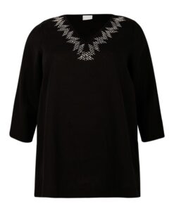 Yoek Tuniek met strass | Zwart | Maat 38/40