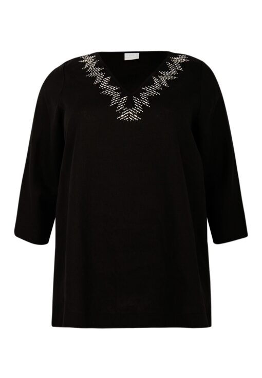 Yoek Tuniek met strass | Zwart | Maat 38/40