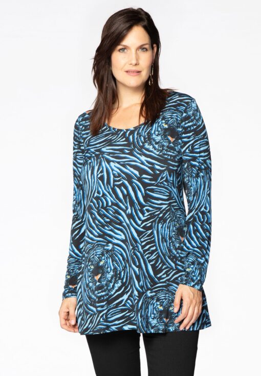 Yoek Tunic flare | Blauw | Maat 54/56