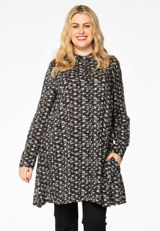 Yoek Blouse-tuniek TOULON | Zwart | Maat 58/60