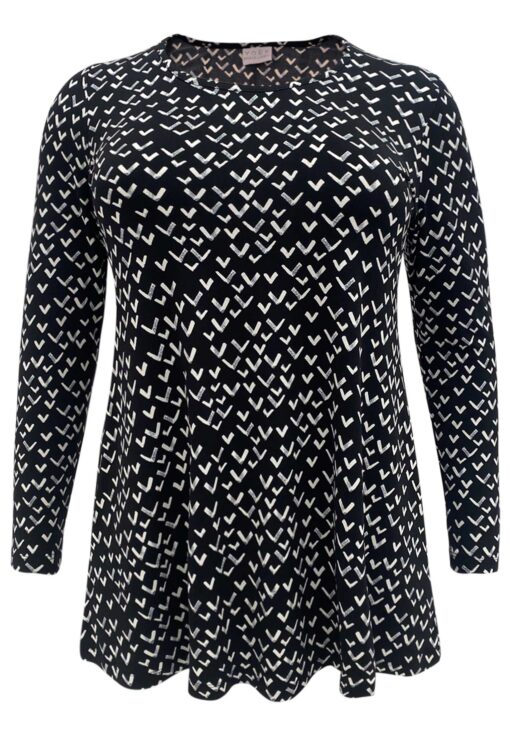 Yoek Tuniek flare VENCE | Zwart | Maat 46/48