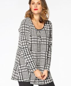 Yoek Tuniek flare CHECK | Zwart | Maat 58/60
