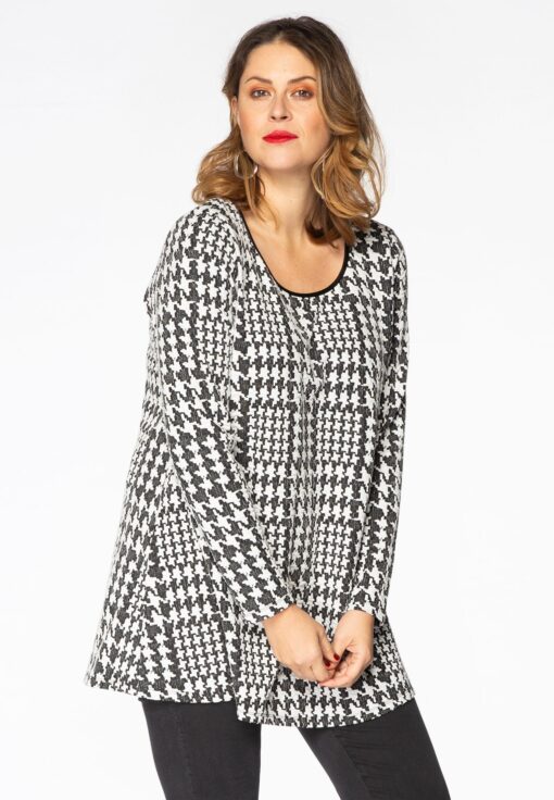 Yoek Tuniek flare CHECK | Zwart | Maat 58/60