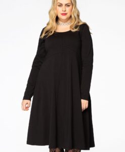 Yoek Jurk met naden ORGANIC | Zwart | Maat 50/52