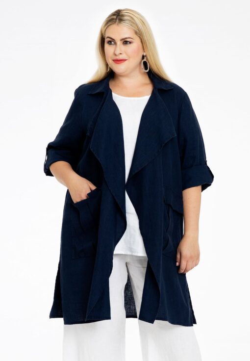 Yoek Blouse-jasje | Blauw | Maat 58/60