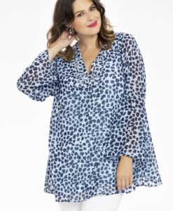 Yoek Tuniek geborduurd PLUMETI | Blauw | Maat 50/52