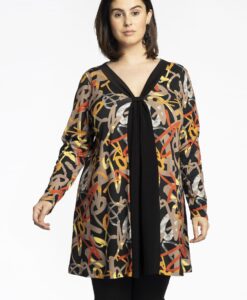 Yoek Tuniek geplooid GRAPHIC | Zwart | Maat 58/60
