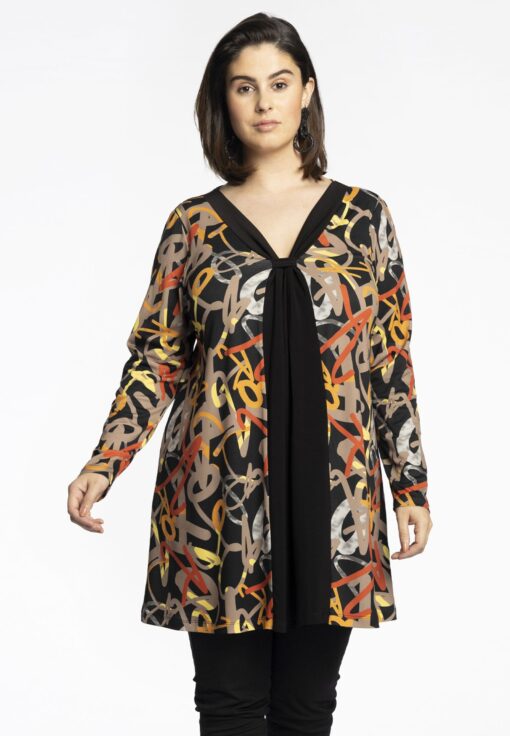 Yoek Tuniek geplooid GRAPHIC | Zwart | Maat 58/60