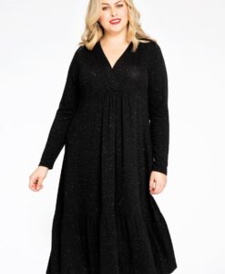 Yoek Jurk met volant SILVER CRUSH | Zwart | Maat 50/52