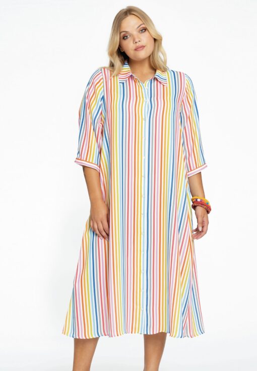 Yoek Blouse-jurk RAINBOW | Wit | Maat 50/52