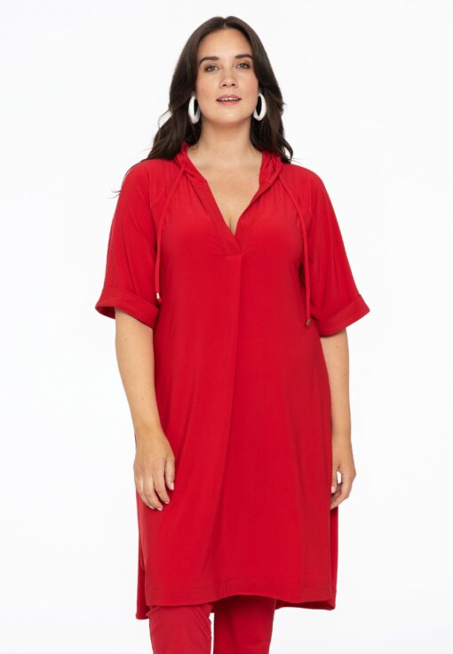 Yoek Tuniek met capuchon | Rood | Maat 46/48