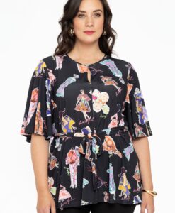 Yoek Tuniek cirkelmouw | Zwart | Maat 54/56