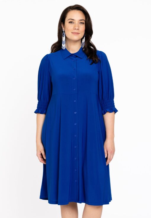 Yoek Jurk met knopen | Indigo | Maat 38/40