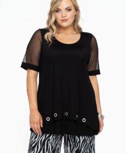 Yoek Tuniek flare eyelets | Zwart | Maat 46/48