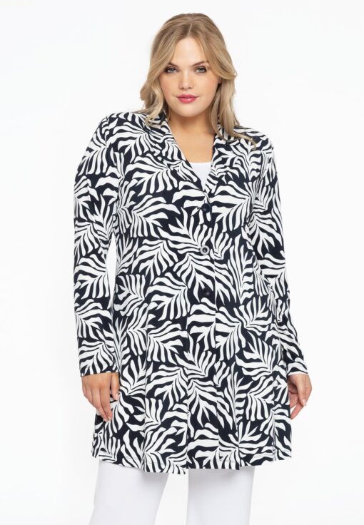 Yoek Blazer A-lijn SEA LEAF | Zwart | Maat 38/40