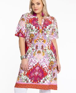 Yoek Tuniek grandad kraag | Rood | Maat 54/56