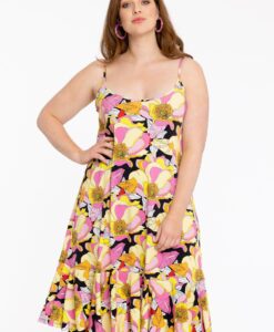 Yoek Jurk met spaghetti bandjes | Zwart | Maat 38/40