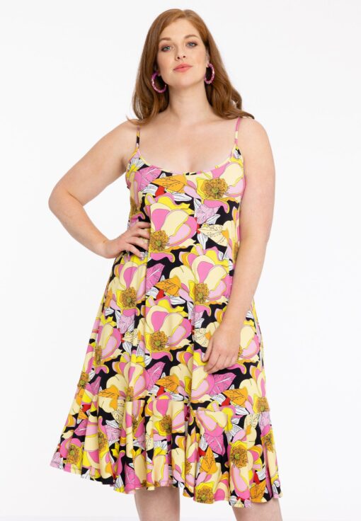 Yoek Jurk met spaghetti bandjes | Zwart | Maat 38/40