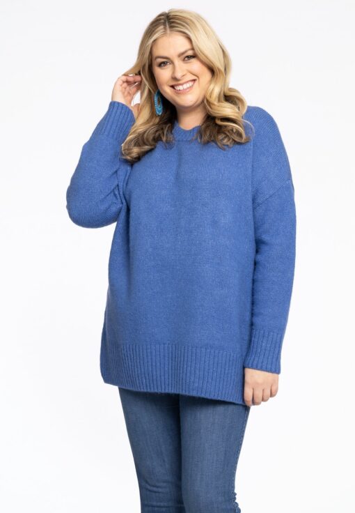 Yoek Pullover met ronde hals | Indigo | Maat 42/44