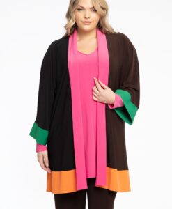 Yoek Kimono Colourblocking | Bruin | Maat 38/40