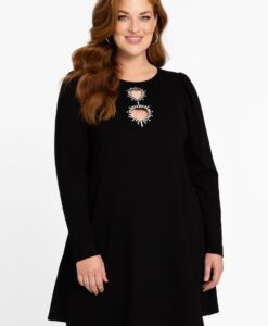Yoek Tunic wide bottom VERO | Zwart | Maat 42/44