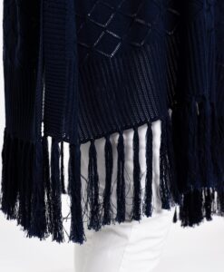Yoek Poncho KNIT | Blauw | Maat 46/48