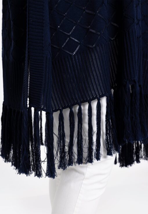Yoek Poncho KNIT | Blauw | Maat 46/48