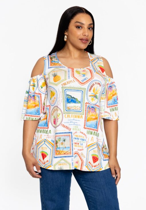 Yoek Tuniek flare TROPICANA | Beige | Maat 54/56