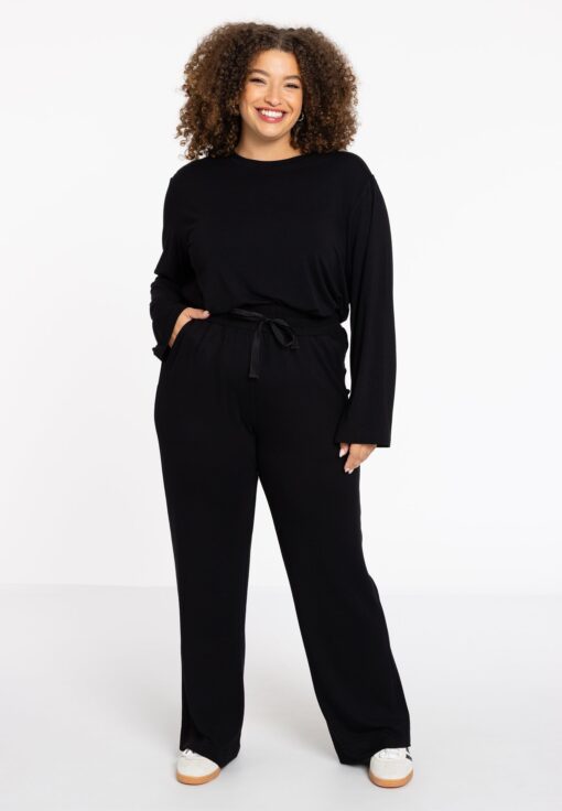 Yoek Broek relaxed LOUNGE | Zwart | Maat 42/44