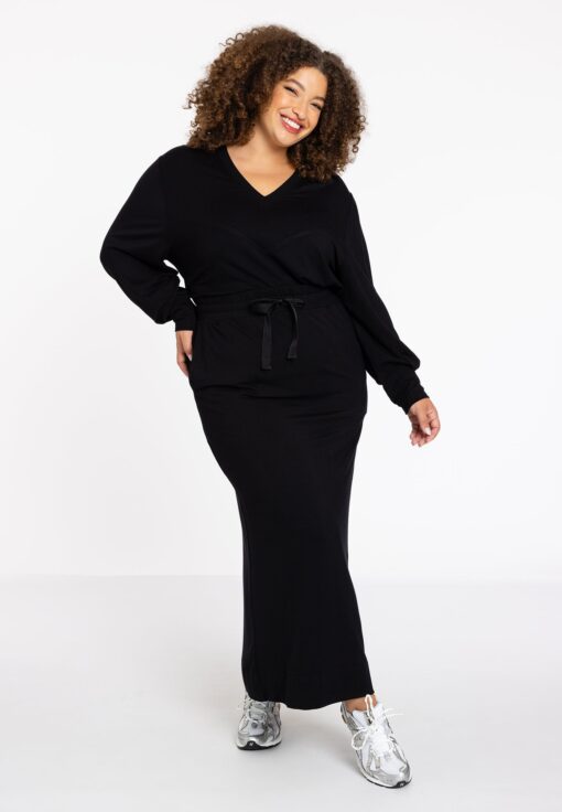 Yoek Maxi-rok LOUNGE | Zwart | Maat 42/44