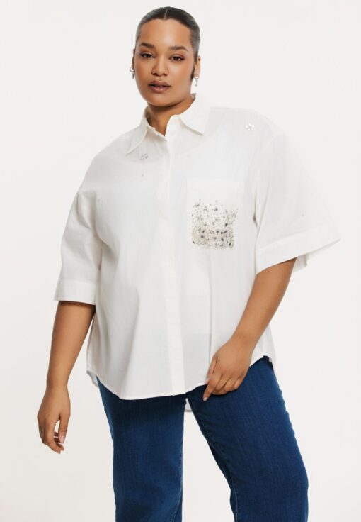 Yoek Blouse | Wit | Maat 42/44
