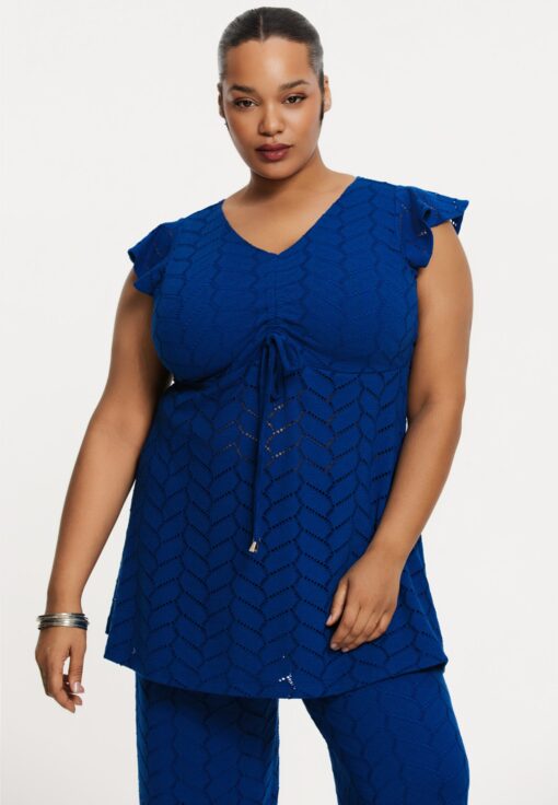Yoek Tunic ajour MARE | Indigo | Maat 38/40