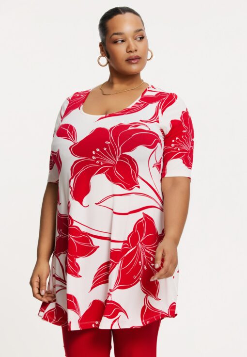 Yoek Top A-line LILY | Rood | Maat 50/52