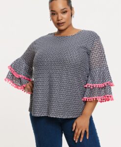 Yoek Tunic pon pon RODI | Blauw | Maat 58/60