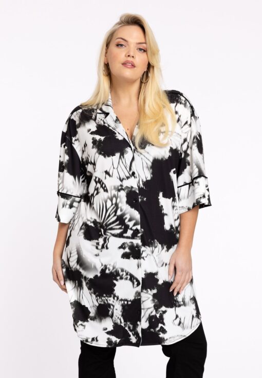 Yoek Blouse-jurk HANNELORE | Zwart | Maat 50/52