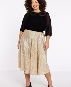 Yoek Rok plisse HANNELORE | Goud | Maat 38/40